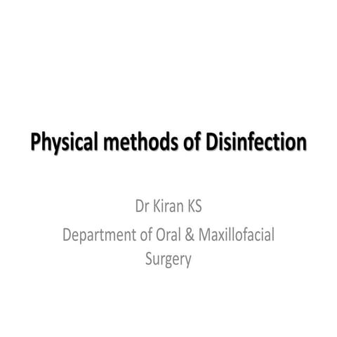 Physical methods of disinfection