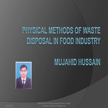 Physical methods of waste disposal. mujahid hussain (12)