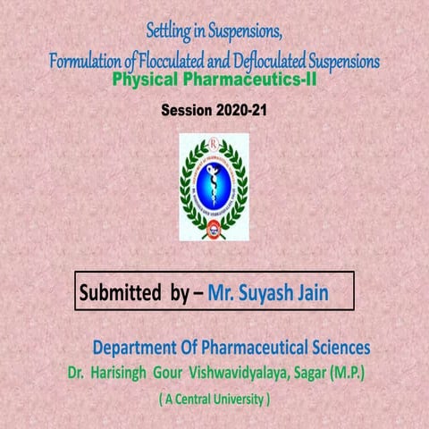 Settling in Suspensions,  Formulation of Flocculated and Defloculated Suspens...