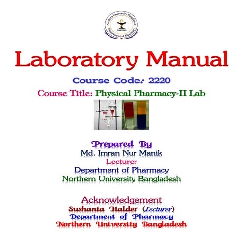 Physical pharmacy II Lab MANIK
