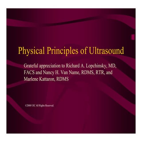 Physical Principles Of Ultrasound