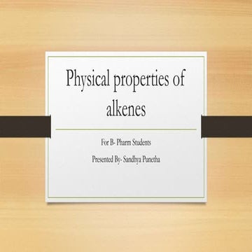Physical properties of alkenes