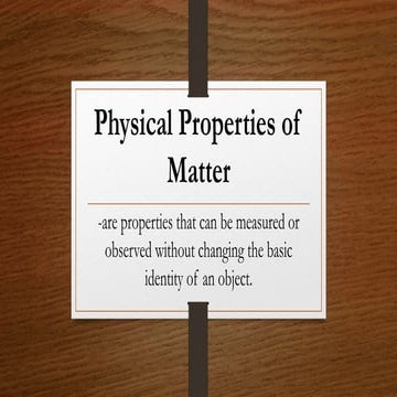 Physical properties of matter