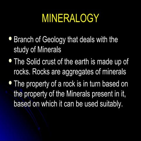 Physical properties of minerals