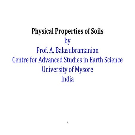 Physical Properties of Soils