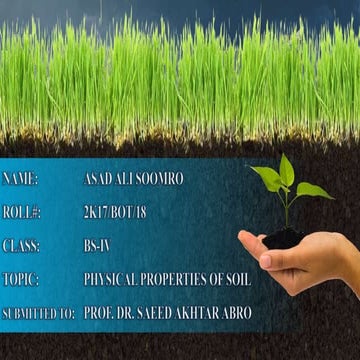 Physical properties of the soil