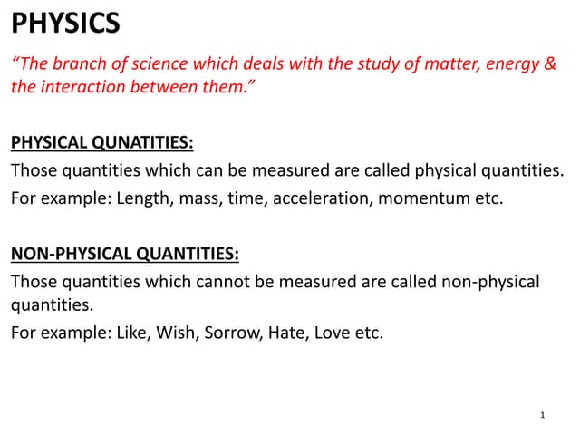 Physical quantities, units & measurements complete
