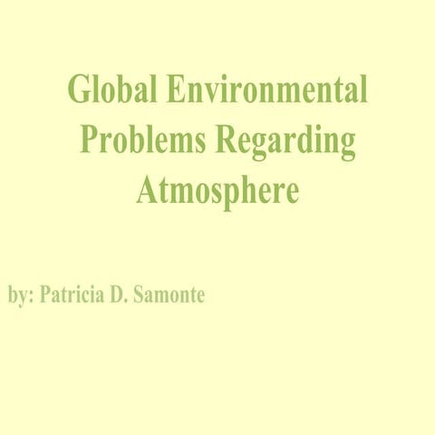 Global Environmental Problem Regarding Atmosphere