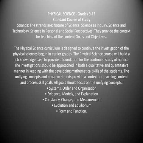 Physical science   grades 9-12 scos