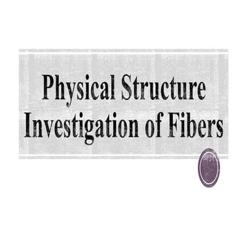 Physical structure of fibers