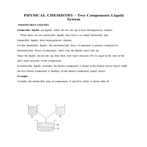 PHYSICAL CHEMISTRY - Two Components Liquid System | DOCX
