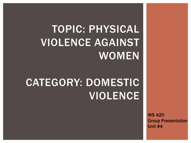Physical violence against women gro...