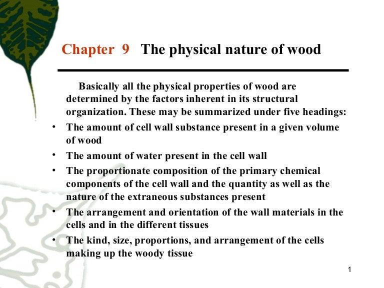 Physical Properties of Wood