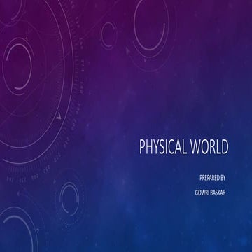 Physical world - Grade XI