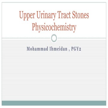 Physicochemistry of renal stones