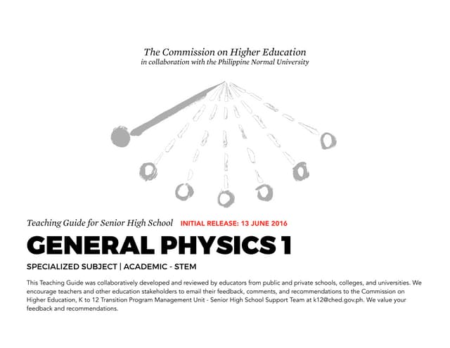 GENERAL PHYSICS 1 TEACHING GUIDE