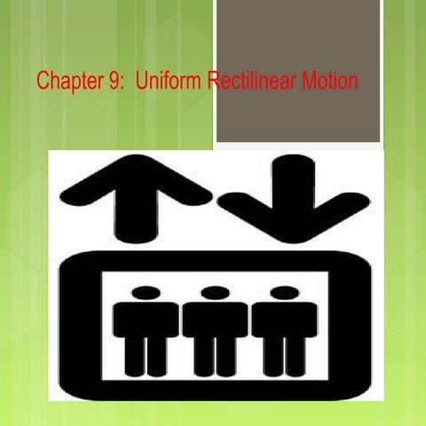 Physics 504 Chapter 9 Uniform Rectilinear Motion