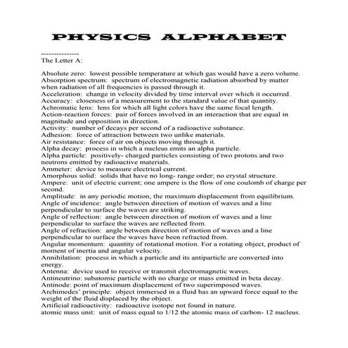Physics   Alphabet