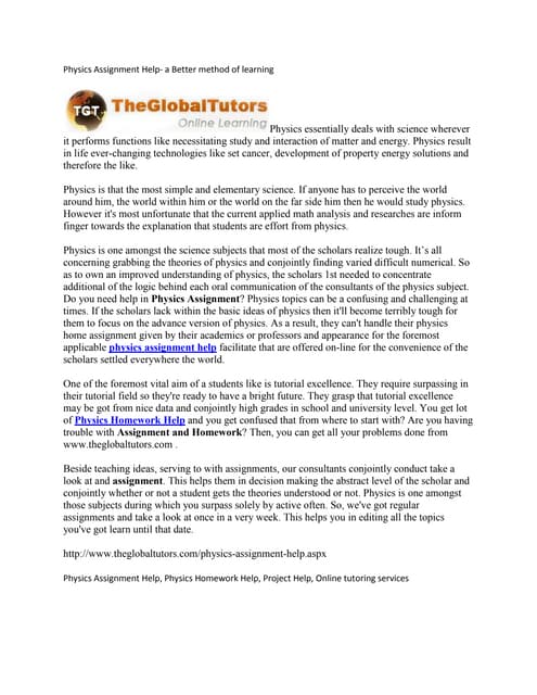 Physics Tutor | PPT