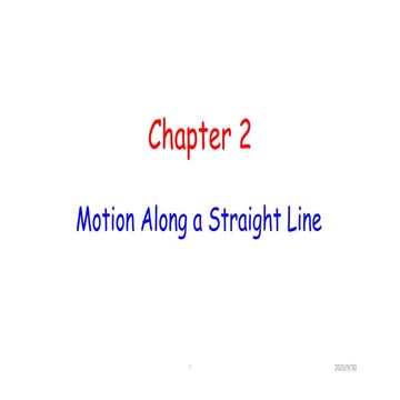 Comprehensive Guide to Motion Along a Straight Line in General Physics ...
