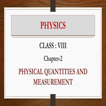 physical quantities and measurement (part 2)
