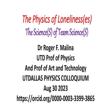 Physics of Loneliness