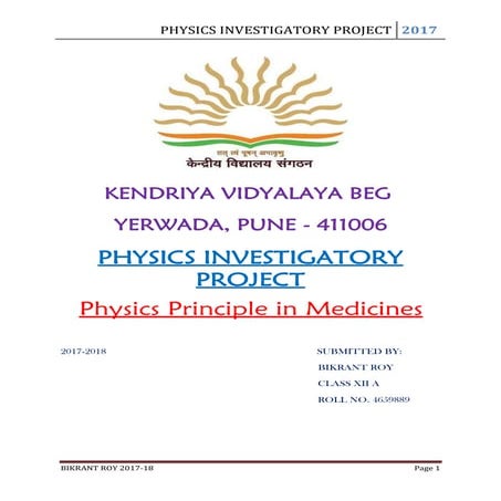 Physics Investigatory Project Class 11 & 12