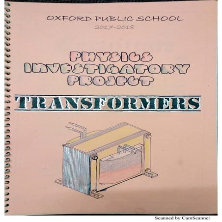 Physics investigatory project Transformers class 12 - Saksham