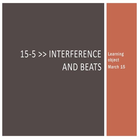 Physics 101 Learning Object #7 Interference of Waves and Beats | DOCX