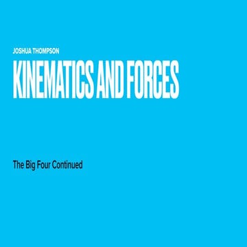 Lesson 2 - Working with Kinematic Equations