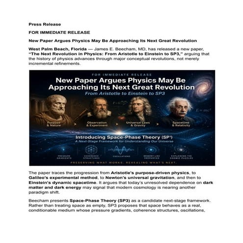 The Next Revolution in Physics? From Aristotle to Einstein to SP3 | PDF