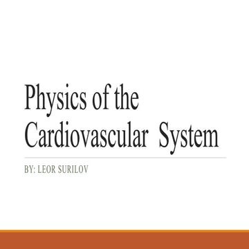 Physics of Circulatory Systems 