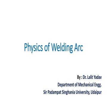 Physics of welding arc