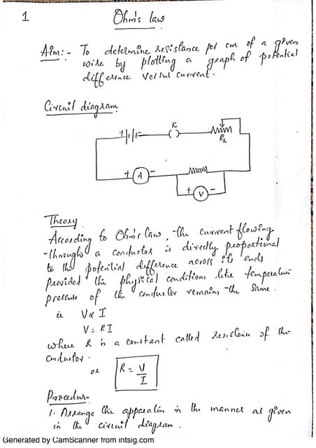 Physics Practical Notes Class 12 CBSE Final