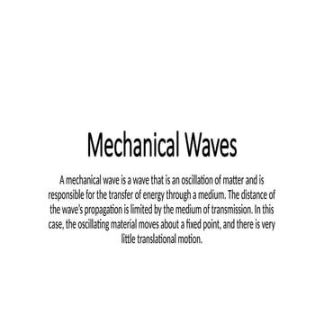 presentation about mechanical waves for physics | PPTX