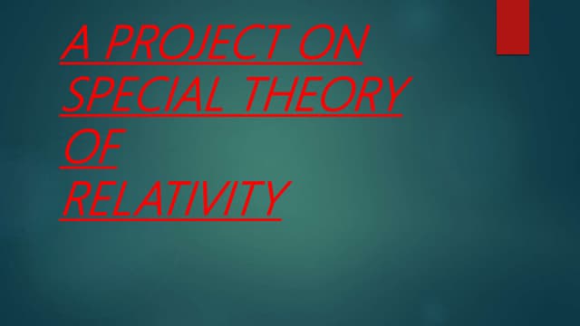 Introduction to Special theory of relativity