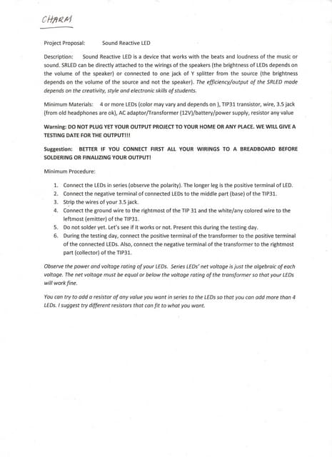 Physics Project Guidelines