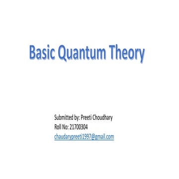 Basic Quantum Theory
