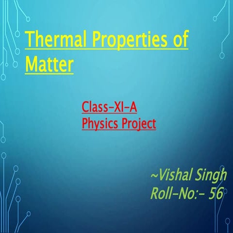 Thermal Properties of Matter