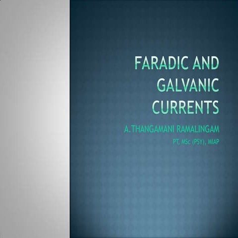 Physiological and therapeutic uses of low frequency(F/G) currents