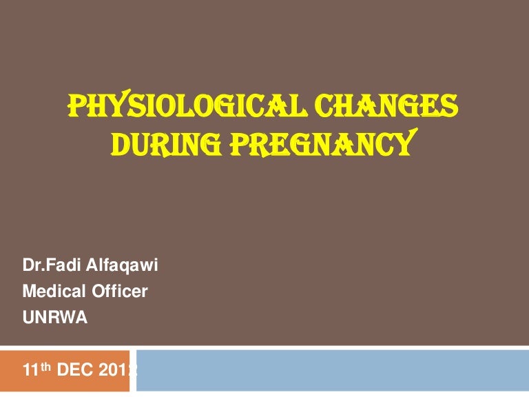 Physiological changes during pregnancy