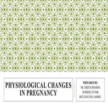 Physiological changes in pregnancy