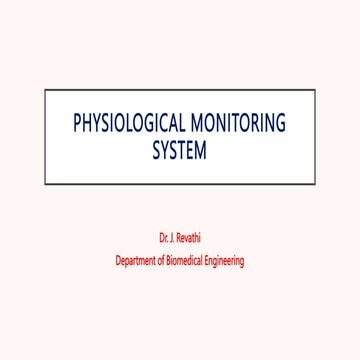 Patient  monitoring system to monitor physiological parameters.pptx