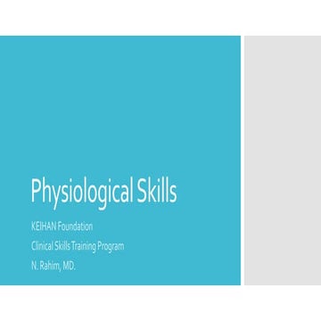 Physiological skills