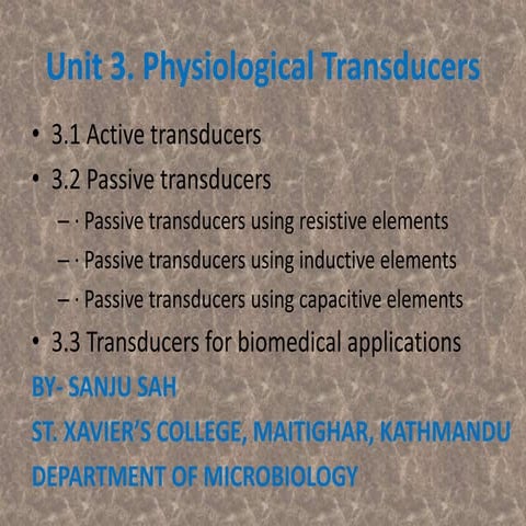 Physiological transducers