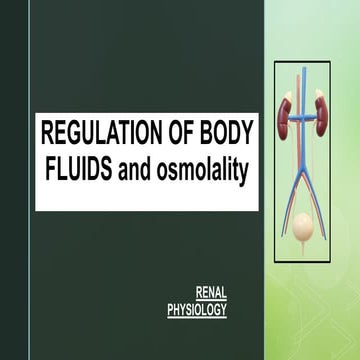 Physiology- regulation of body fluids and osmolality (renal)