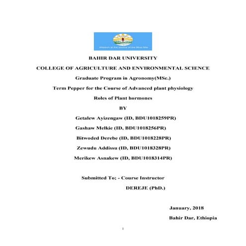 role of plant hormones
