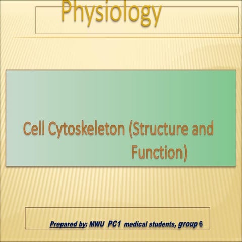 Cytoskeleton presentation (introduction structure & function) | PPTX