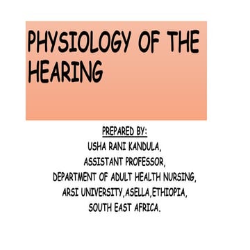 Physiology of hearing