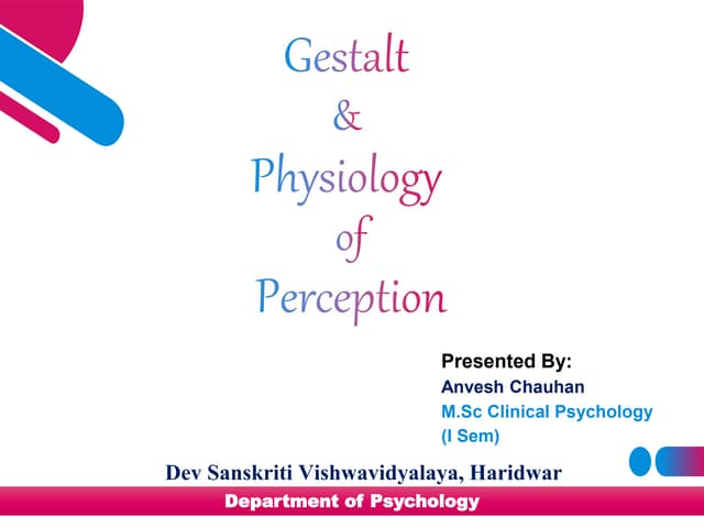 Physiology of perception
